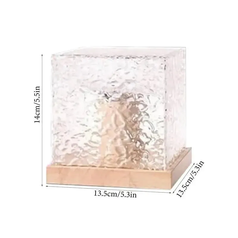 16 Colors Aura Tesseract Lamp Remote Control Cube Tesseract Lamp USB Charging 16 Colors Adjustable Acrylic Night Lamp Crystal Mood