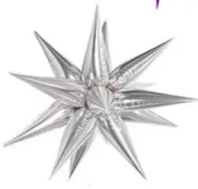 26"  Silver Explosion Star balloons, Foil Balloon,12pcs