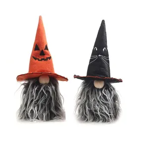 2pcs Halloween Desktop Gnome Adornment Lovely Household Ornament Halloween decorations faceless doll standing doll Rudolph doll