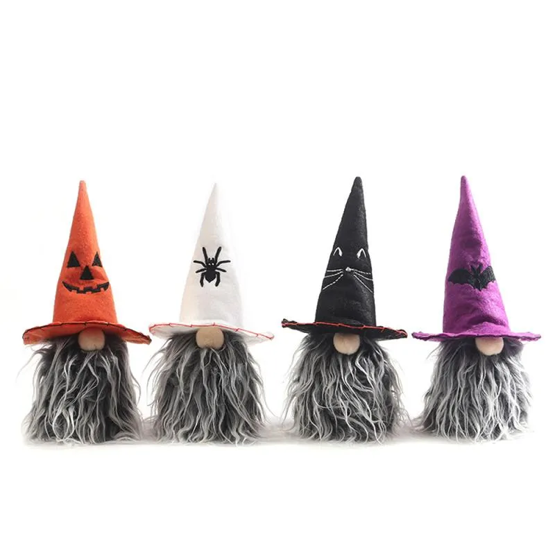 2pcs Halloween Desktop Gnome Adornment Lovely Household Ornament Halloween decorations faceless doll standing doll Rudolph doll