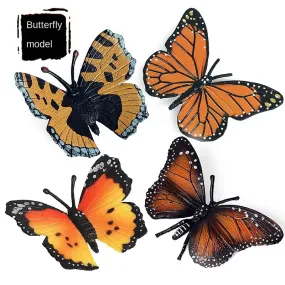 4pcs/Set Butterfly Model Simulation Animals and Insects Model Toy Decoration Scene Ornaments Hand-Made