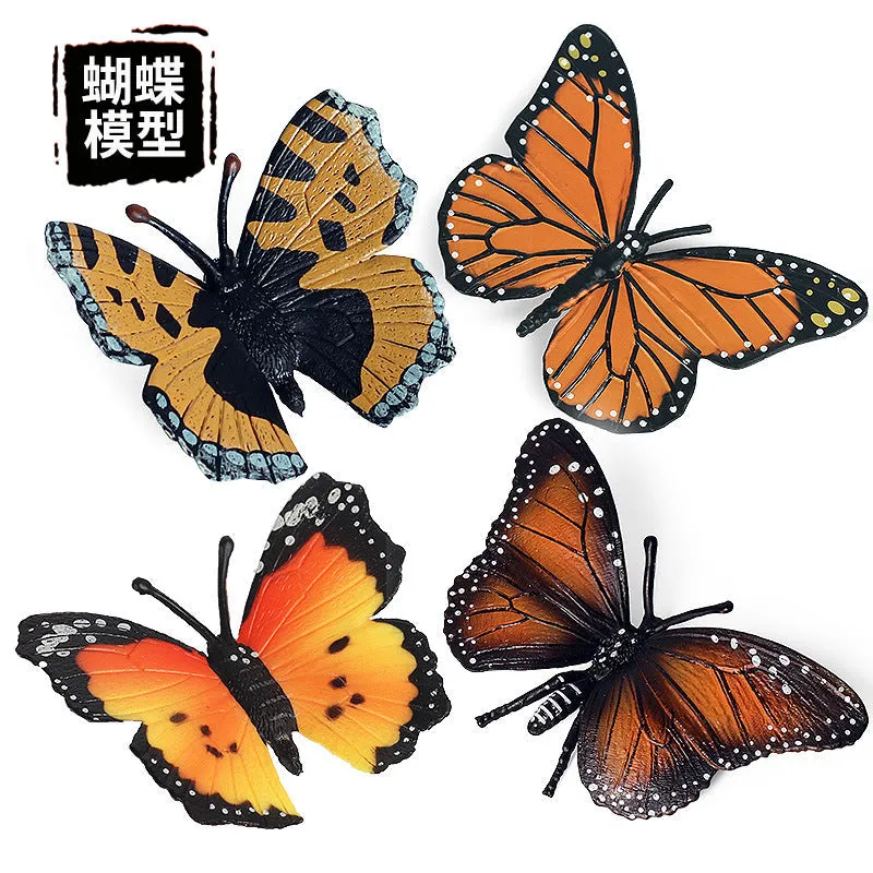 4pcs/Set Butterfly Model Simulation Animals and Insects Model Toy Decoration Scene Ornaments Hand-Made