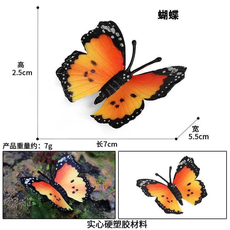 4pcs/Set Butterfly Model Simulation Animals and Insects Model Toy Decoration Scene Ornaments Hand-Made