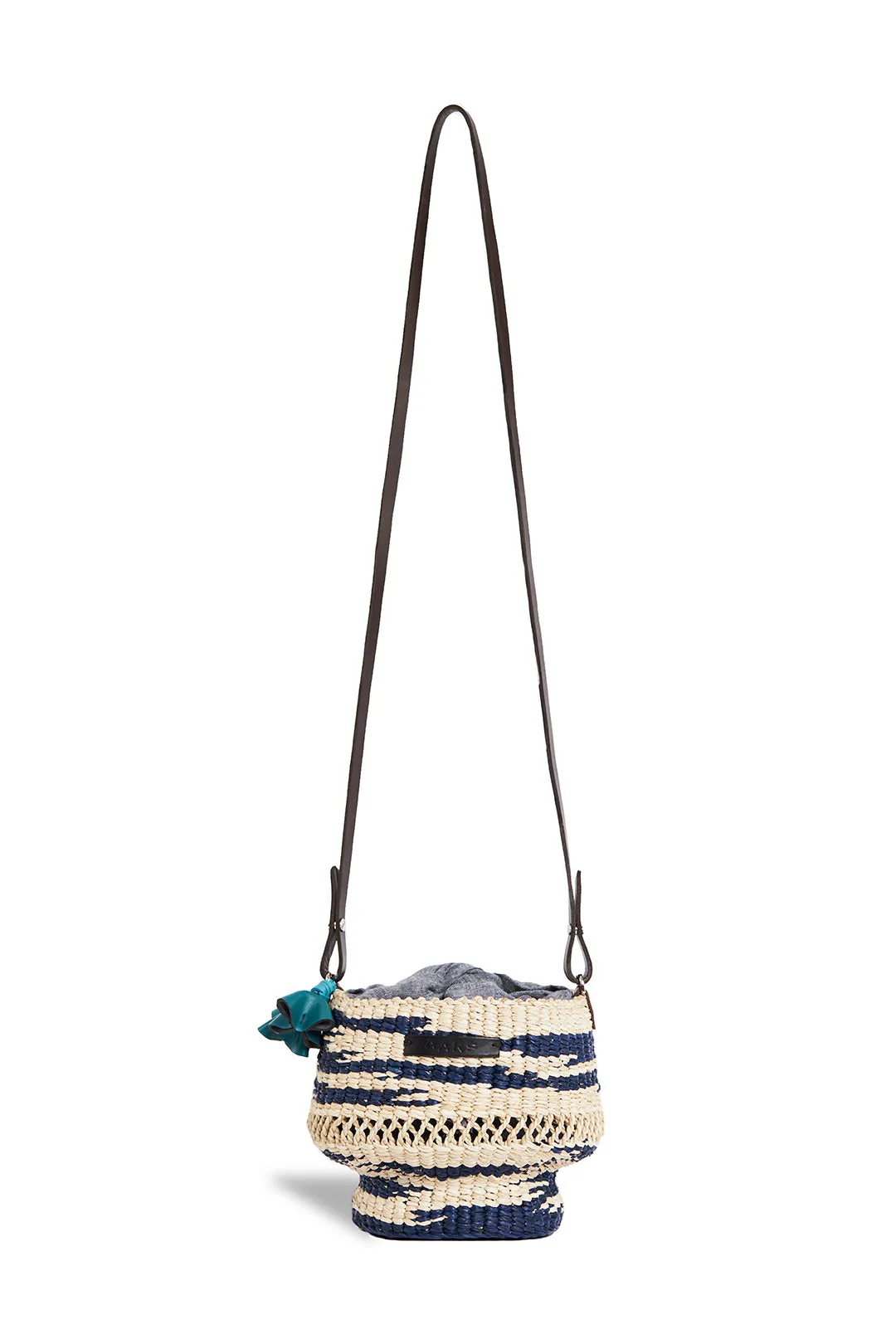 A A K S Baw Pot Wavy Leather-Trimmed Mini Bucket Bag