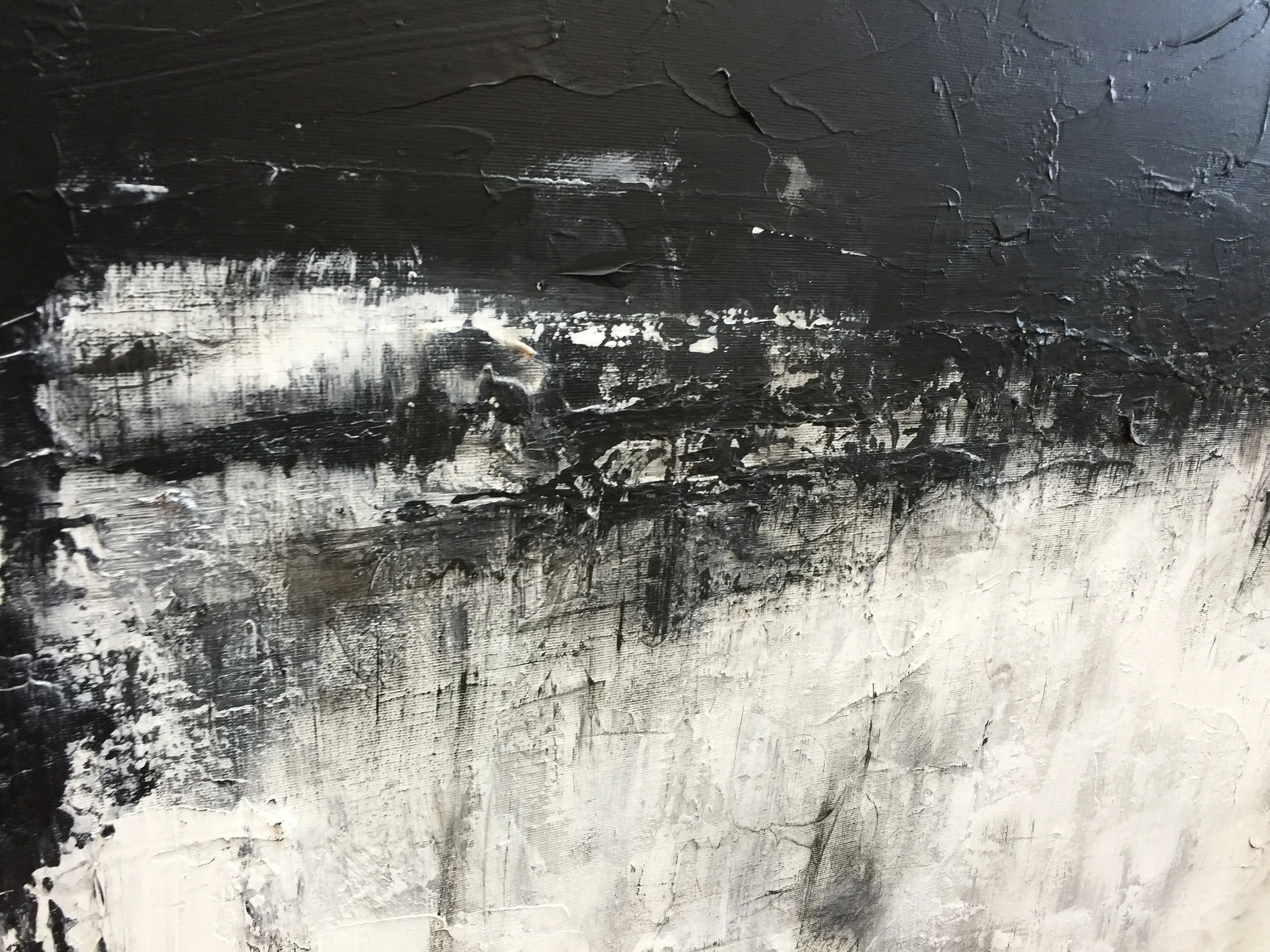 Abstract Painting Black And White Texture Artwork Ap048