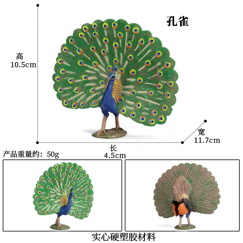Animal Model Toy Set Flying Bird Bird Eagle Parrot Peacock Flamingo Cake Decorative Ornaments Children's Cognitive Toy
