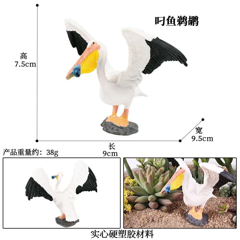 Animal Model Toy Set Flying Bird Bird Eagle Parrot Peacock Flamingo Cake Decorative Ornaments Children's Cognitive Toy