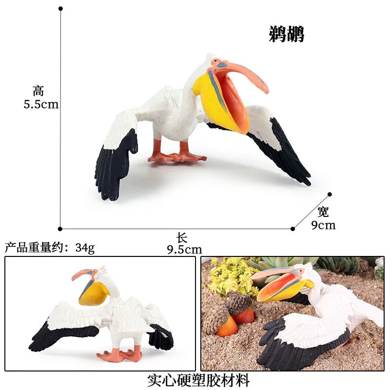 Animal Model Toy Set Flying Bird Bird Eagle Parrot Peacock Flamingo Cake Decorative Ornaments Children's Cognitive Toy