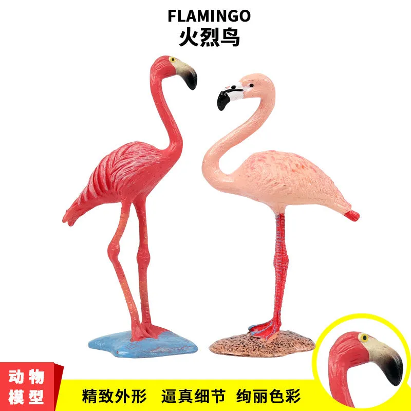 Animal Model Toy Set Flying Bird Bird Eagle Parrot Peacock Flamingo Cake Decorative Ornaments Children's Cognitive Toy