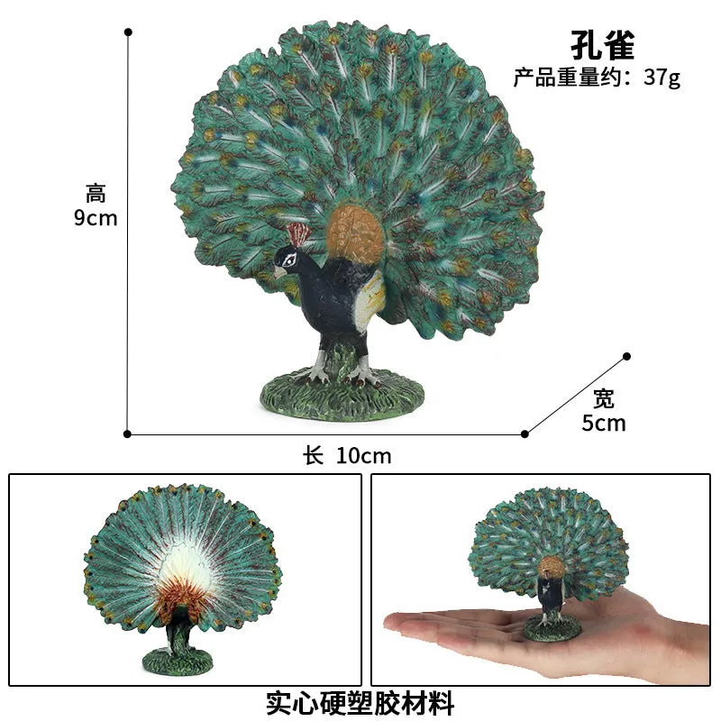 Animal Model Toy Set Flying Bird Bird Eagle Parrot Peacock Flamingo Cake Decorative Ornaments Children's Cognitive Toy