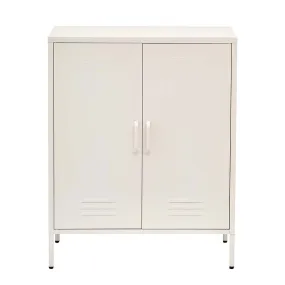 ArtissIn Sweetheart Metal Locker Storage Shelf Organizer Cabinet Buffet Sideboard White