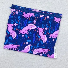 Axolotls on Blue Reusable Sandwich Bag