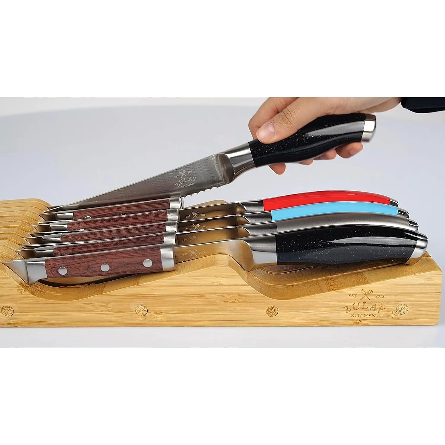 Bamboo Knife Drawer Organizer Tray