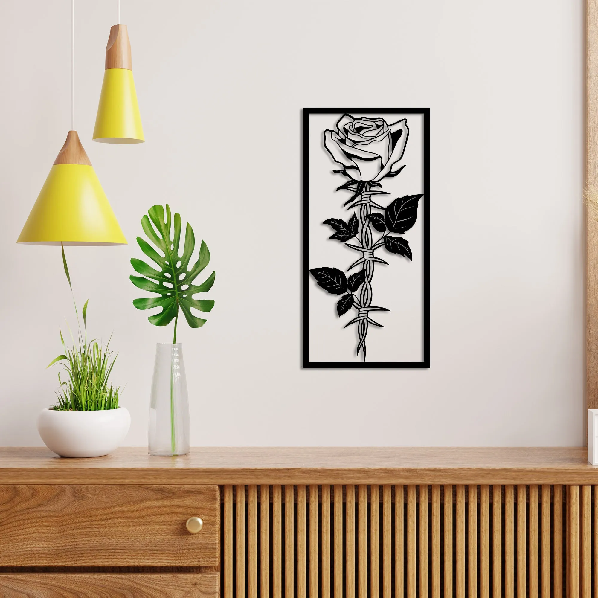 Beautiful Big Rose Metal Wall Art