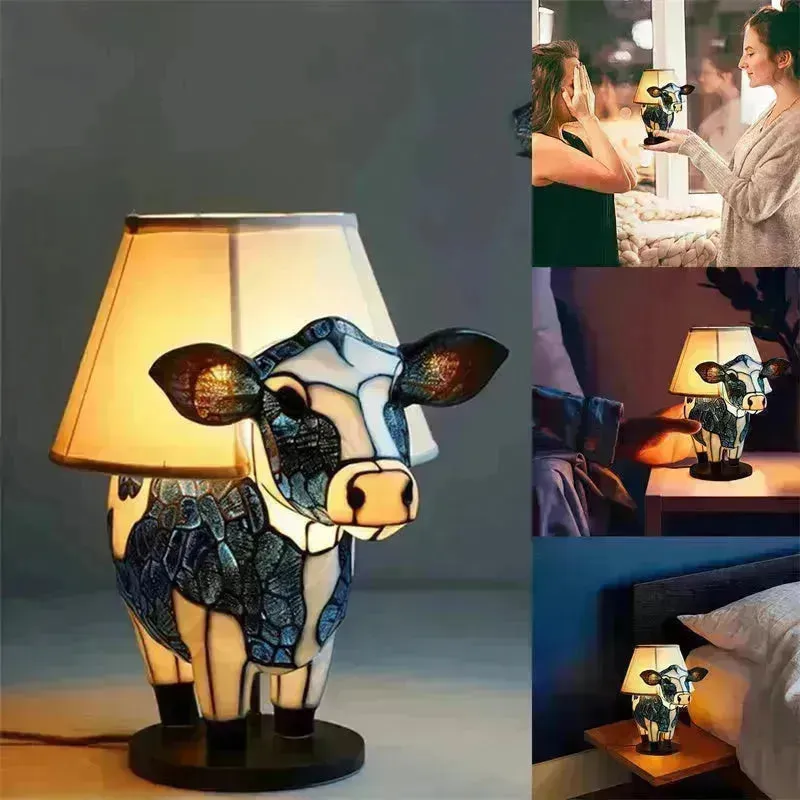 Beautiful Cow Table Lamp Bedside Table Lamp With USB Bedside Lamp For Living Room Bedroom Dormitory Bra Ornament