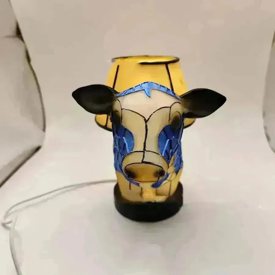 Beautiful Cow Table Lamp Bedside Table Lamp With USB Bedside Lamp For Living Room Bedroom Dormitory Bra Ornament