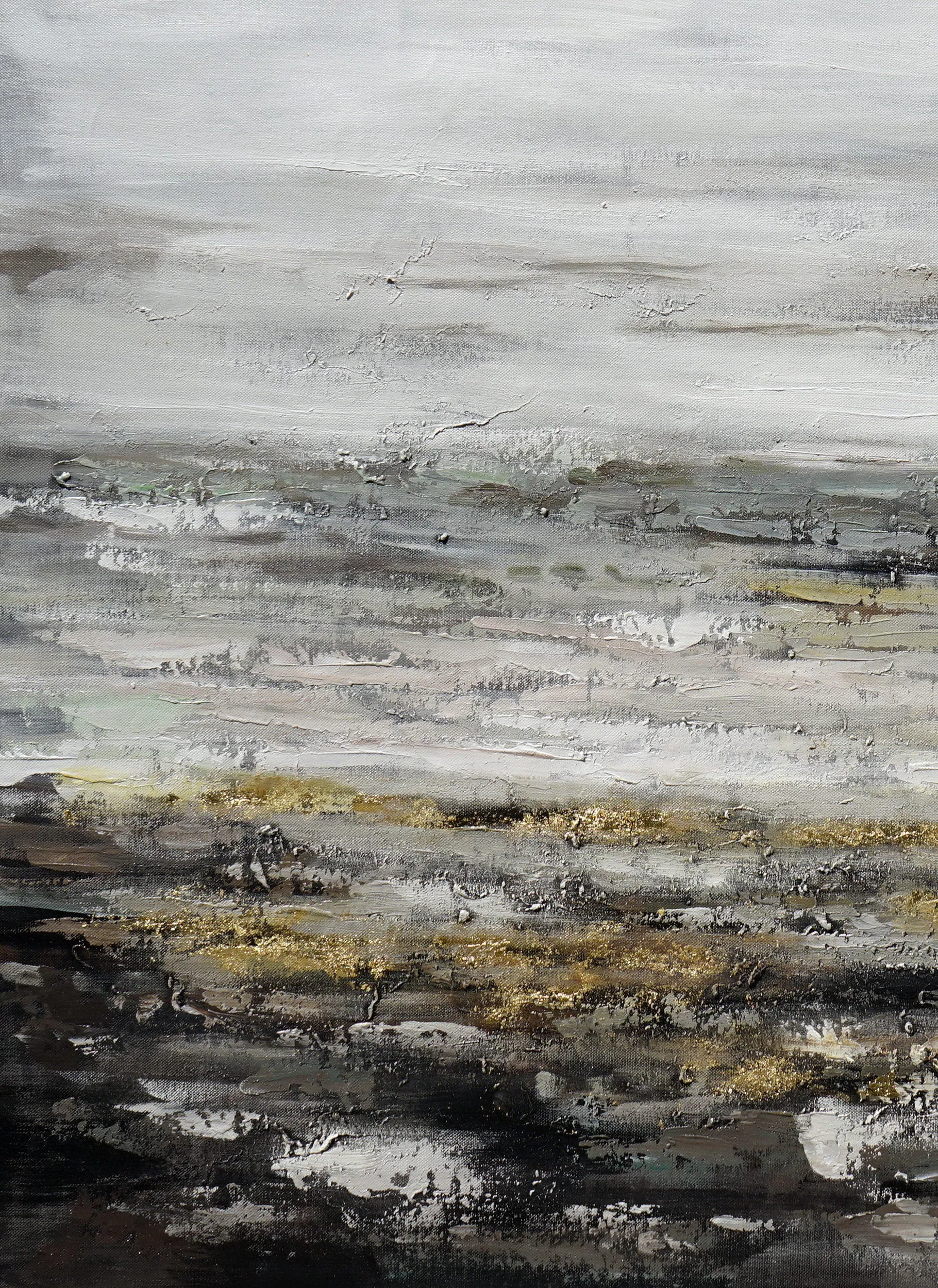 Black Gray Brown Contemporary Art Thick Heavy Texture Painting Sp011