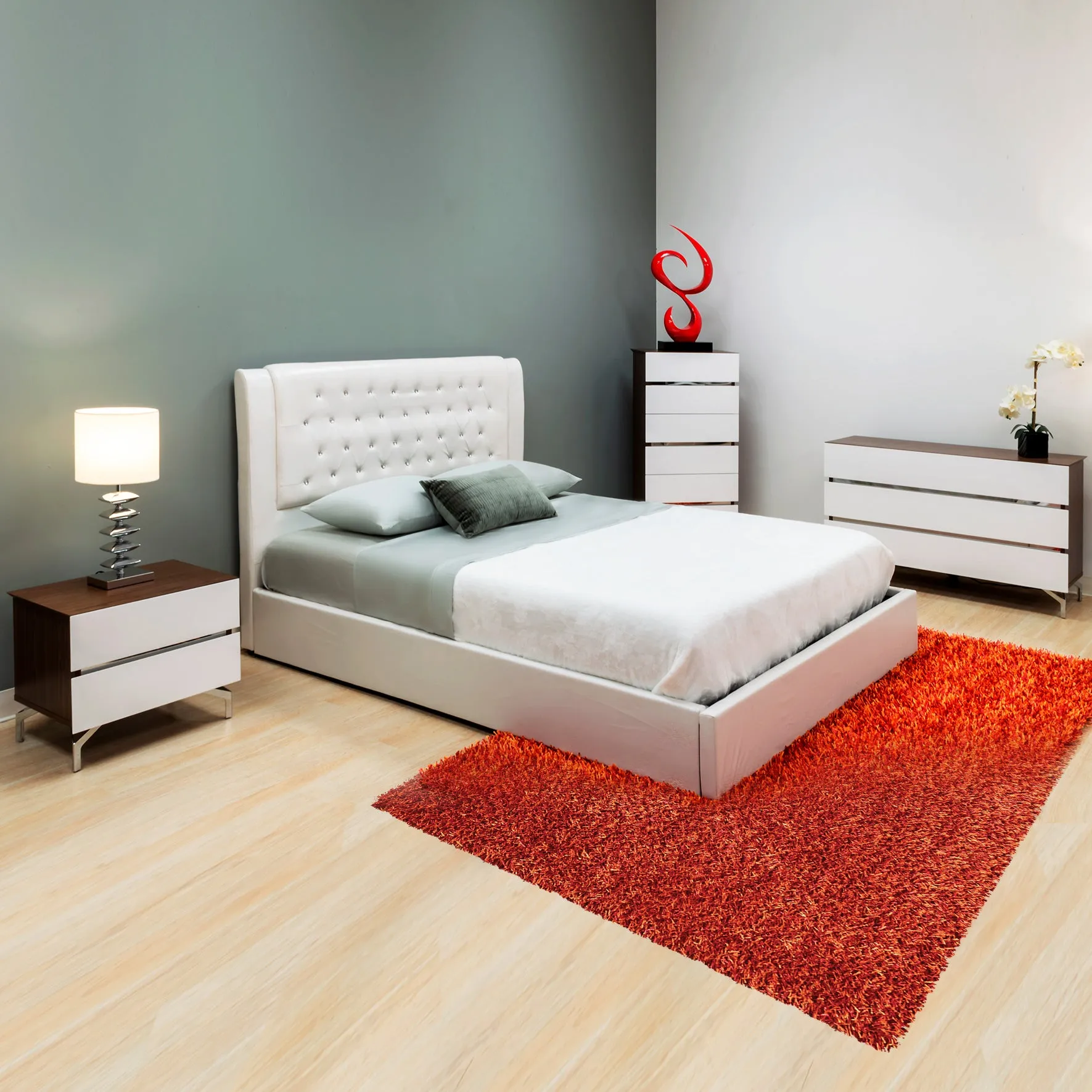 Black Melamine and White - 3 Drawers Dresser