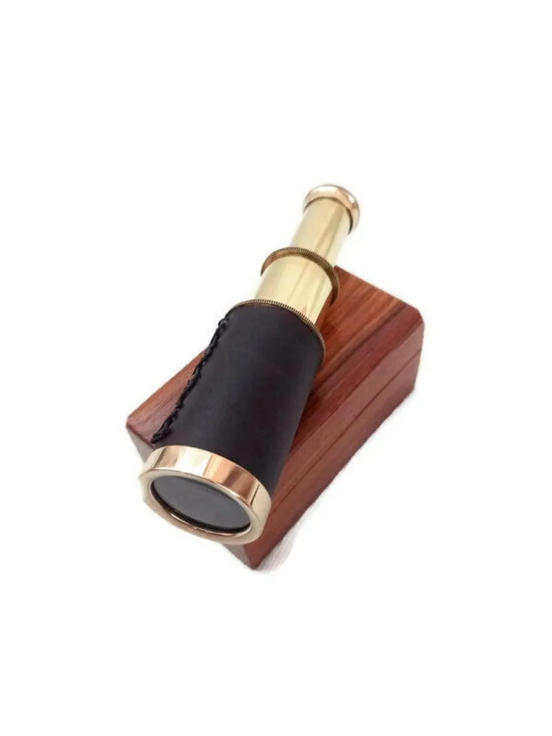Brass Telescope with Wooden Box, Toys for Children