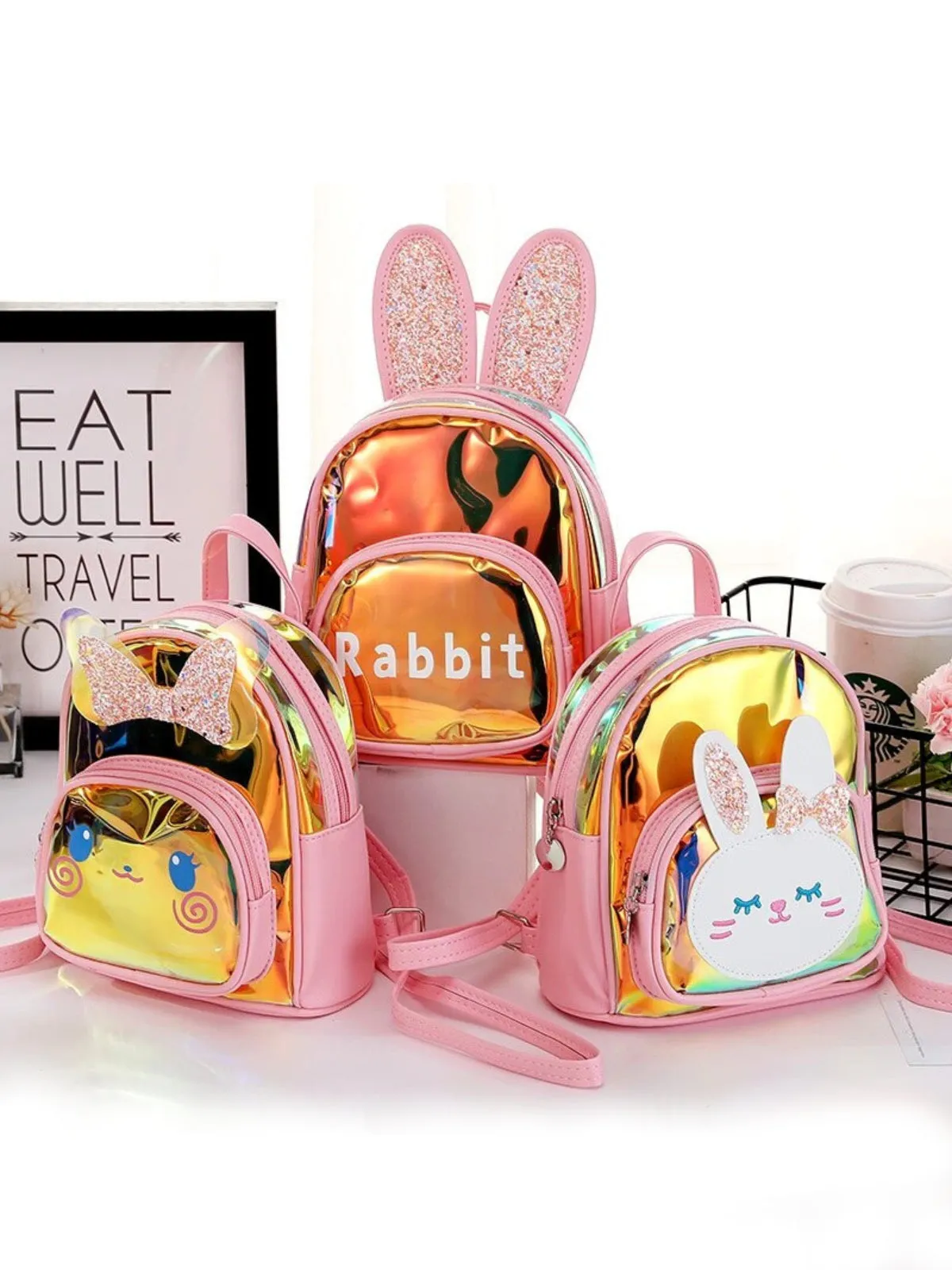 Bright Minds Bunny Ears Metallic Backpack