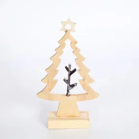 Bulk Hollow-out Xmas Tree Ornaments with Top Five-pointed Star for Home Tabletop Decor Gifts Wholesale