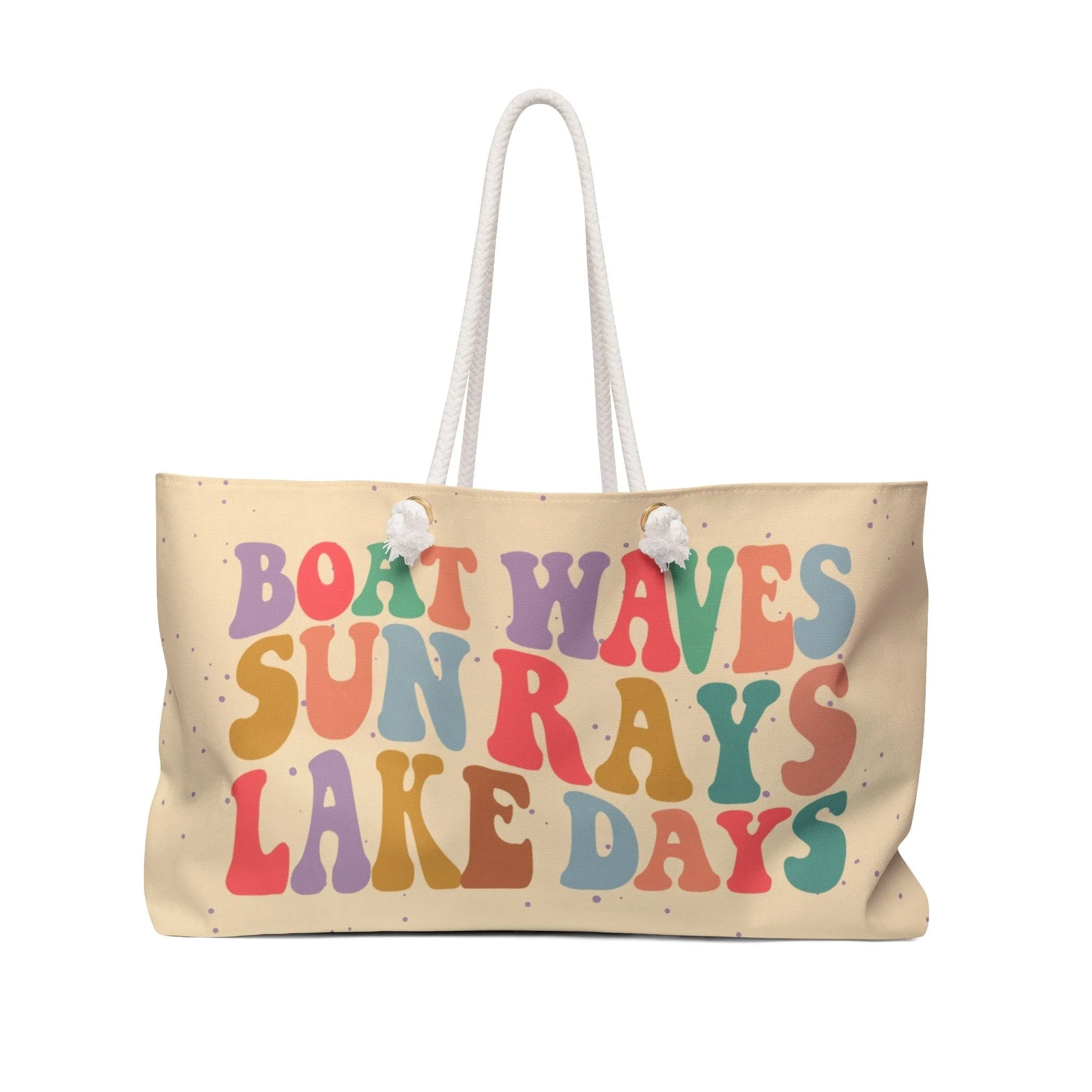 Canvas Weekender Tote Bag for Lake Trips