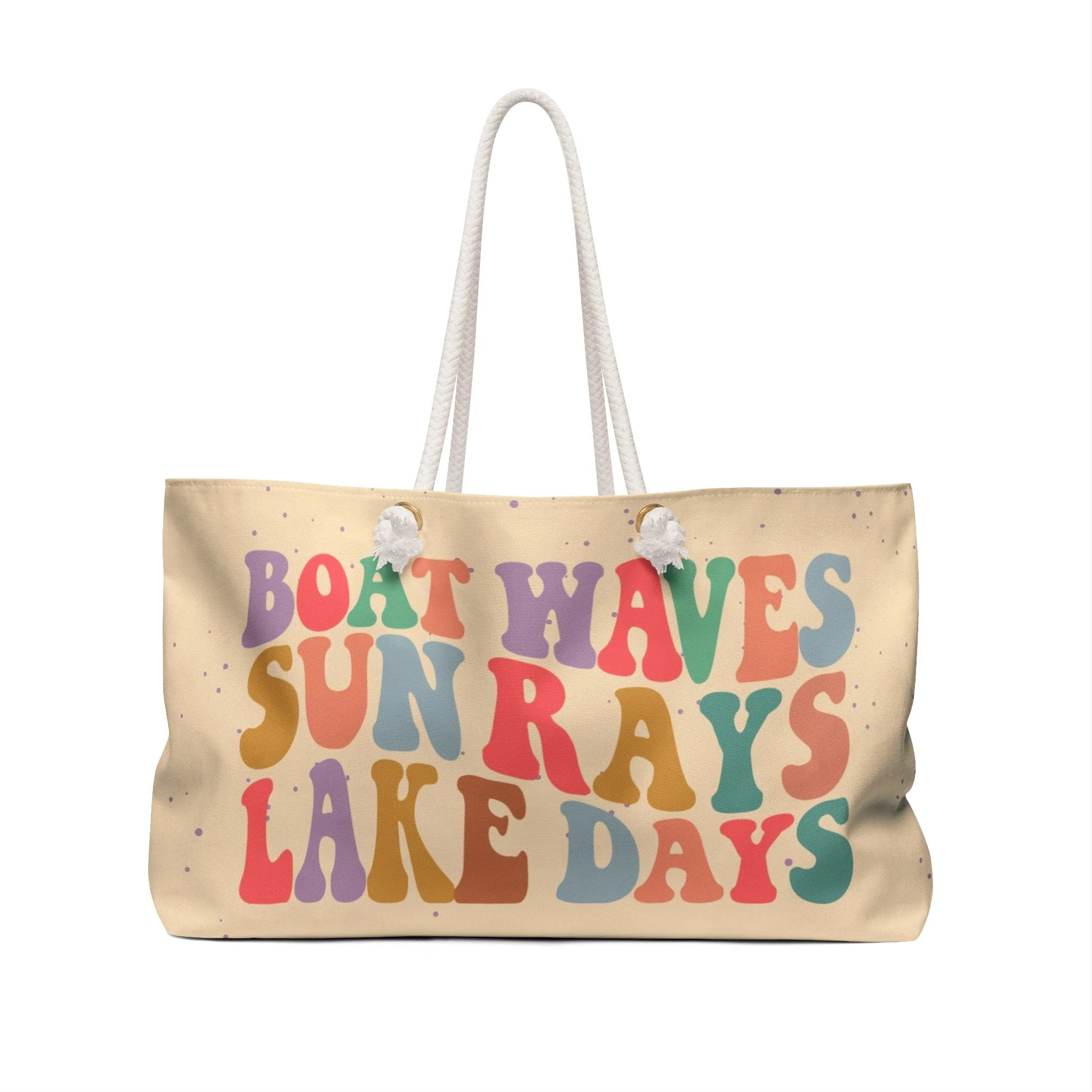 Canvas Weekender Tote Bag for Lake Trips