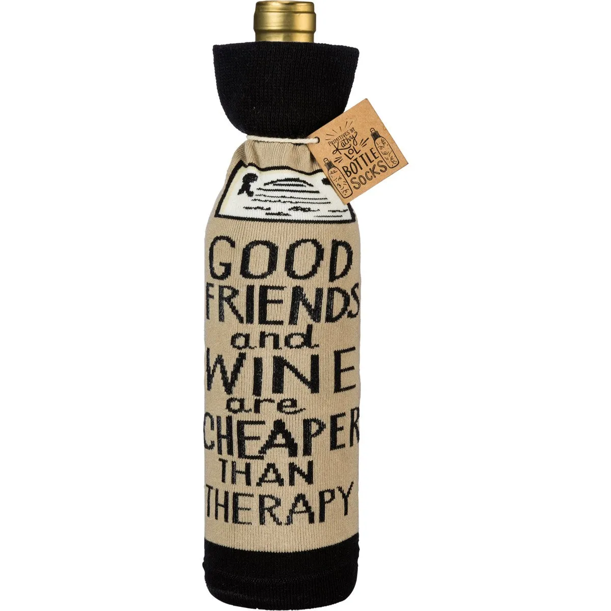 Cheaper Than Therapy Bottle Sock