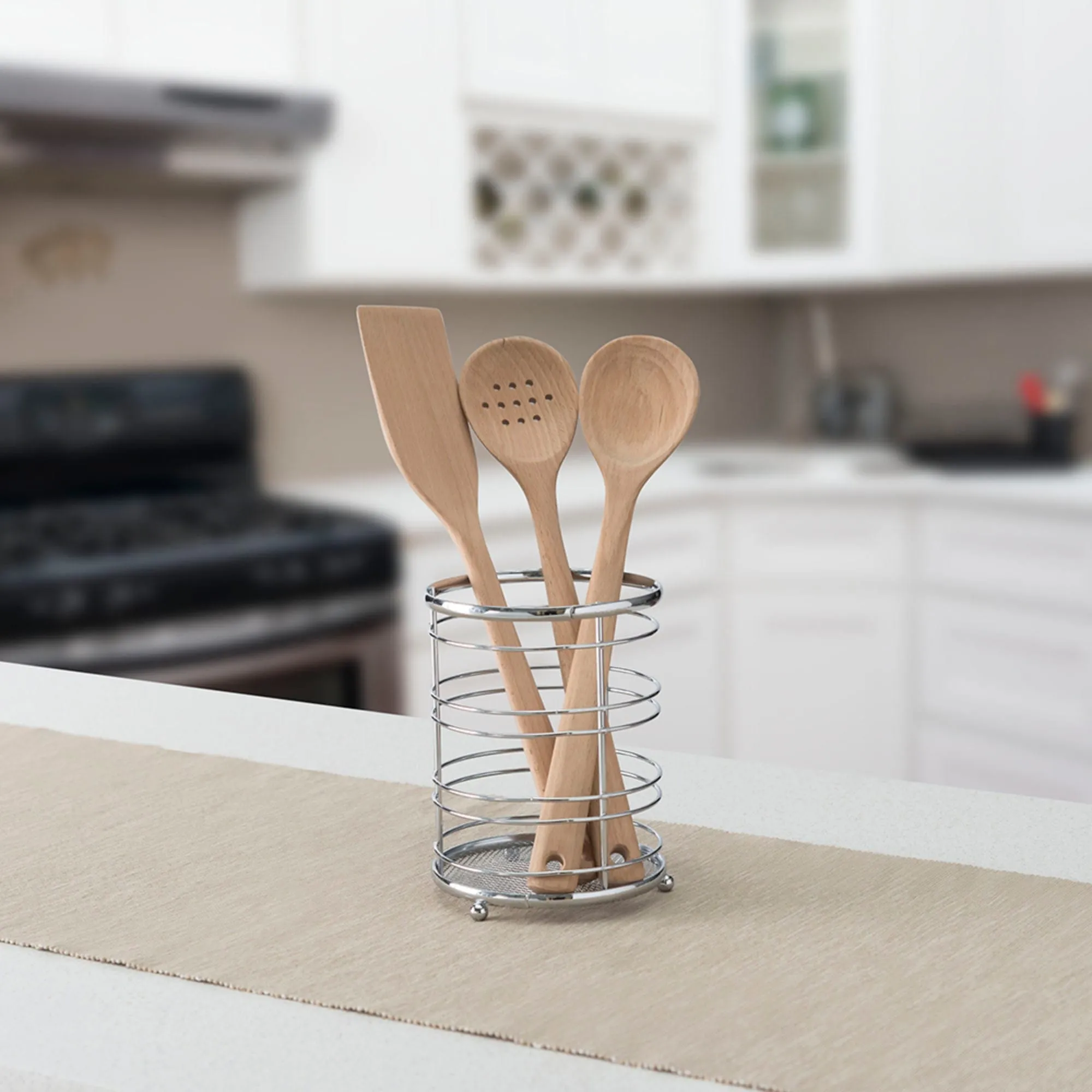 Chrome Plated Steel Cutlery Holder