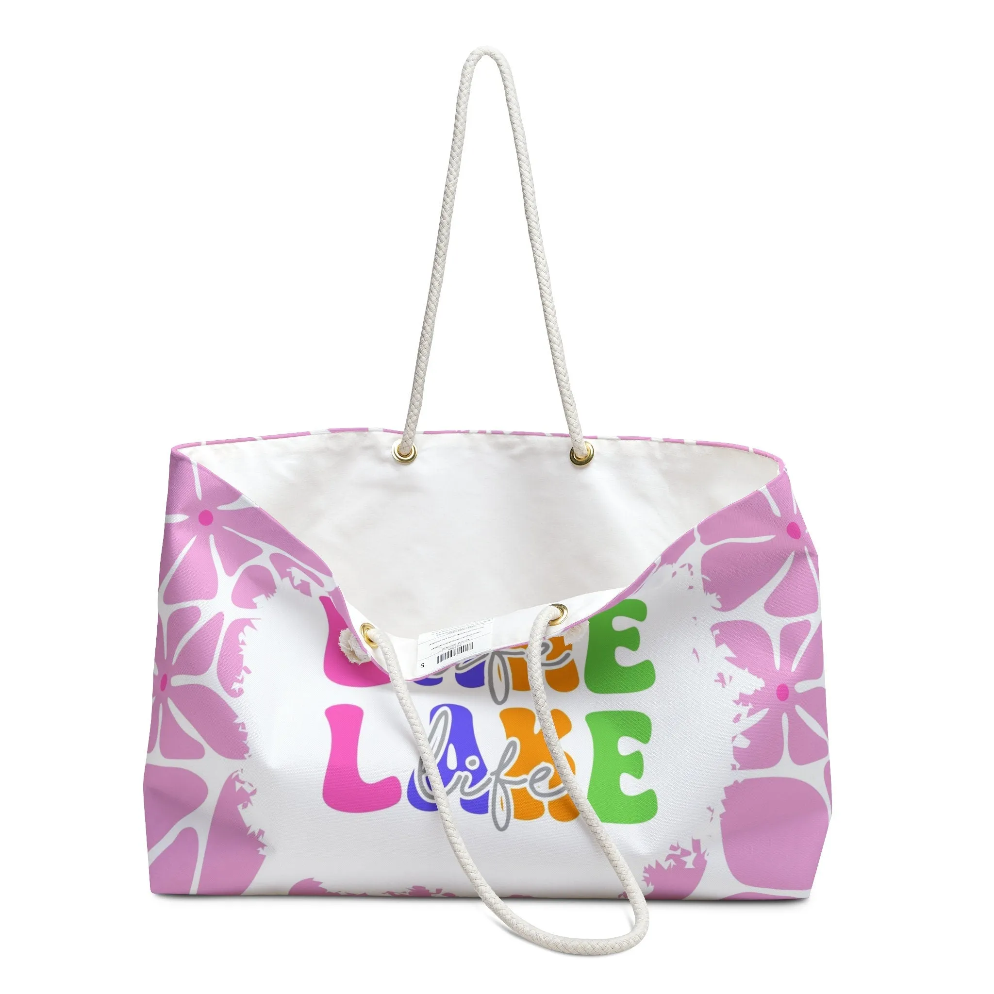Colorful Pink Canvas Weekender Tote Bag