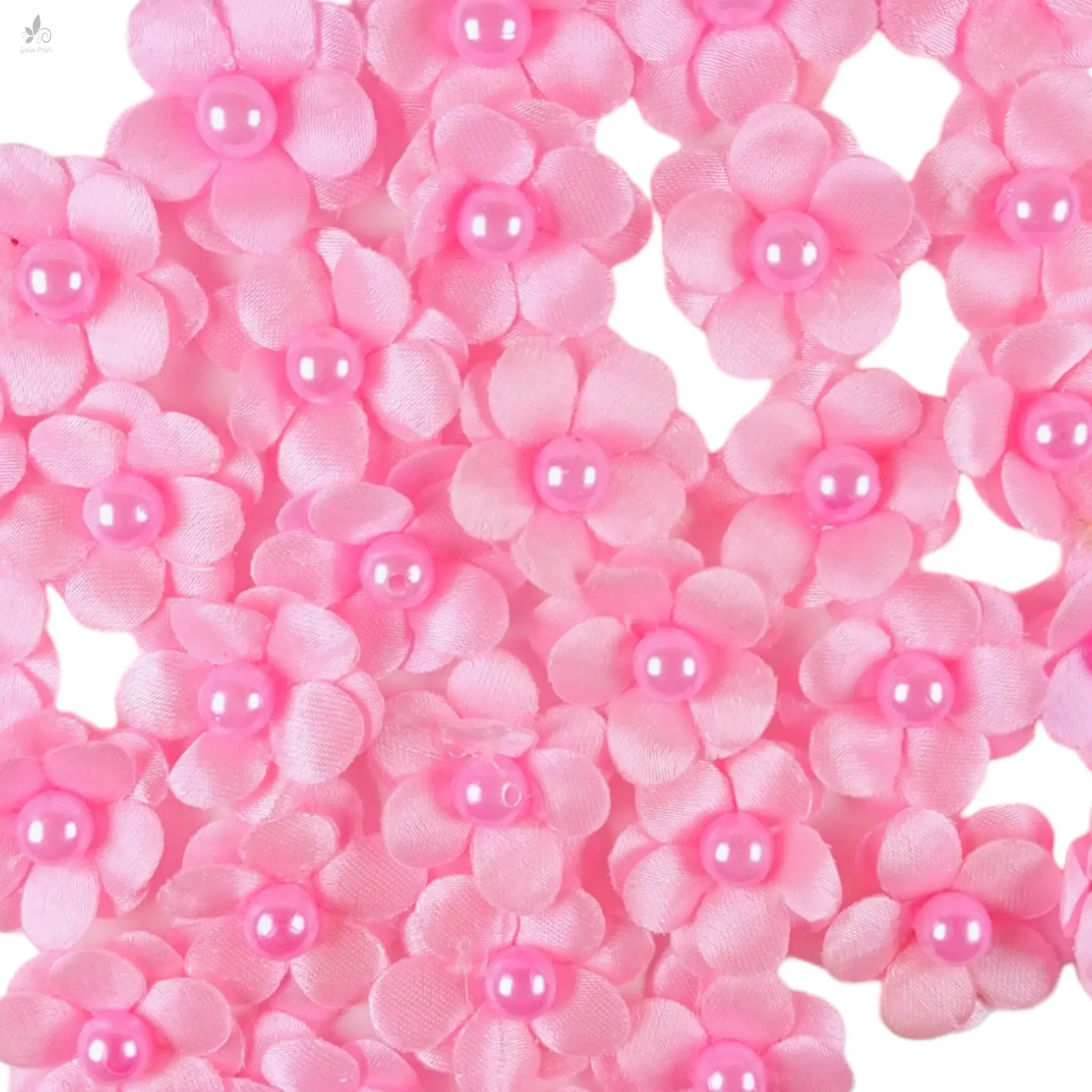 Decorative Moti Sain Fabric Flower for Trousseau Decoration Craft or Textile, 100 Pcs - Design 145