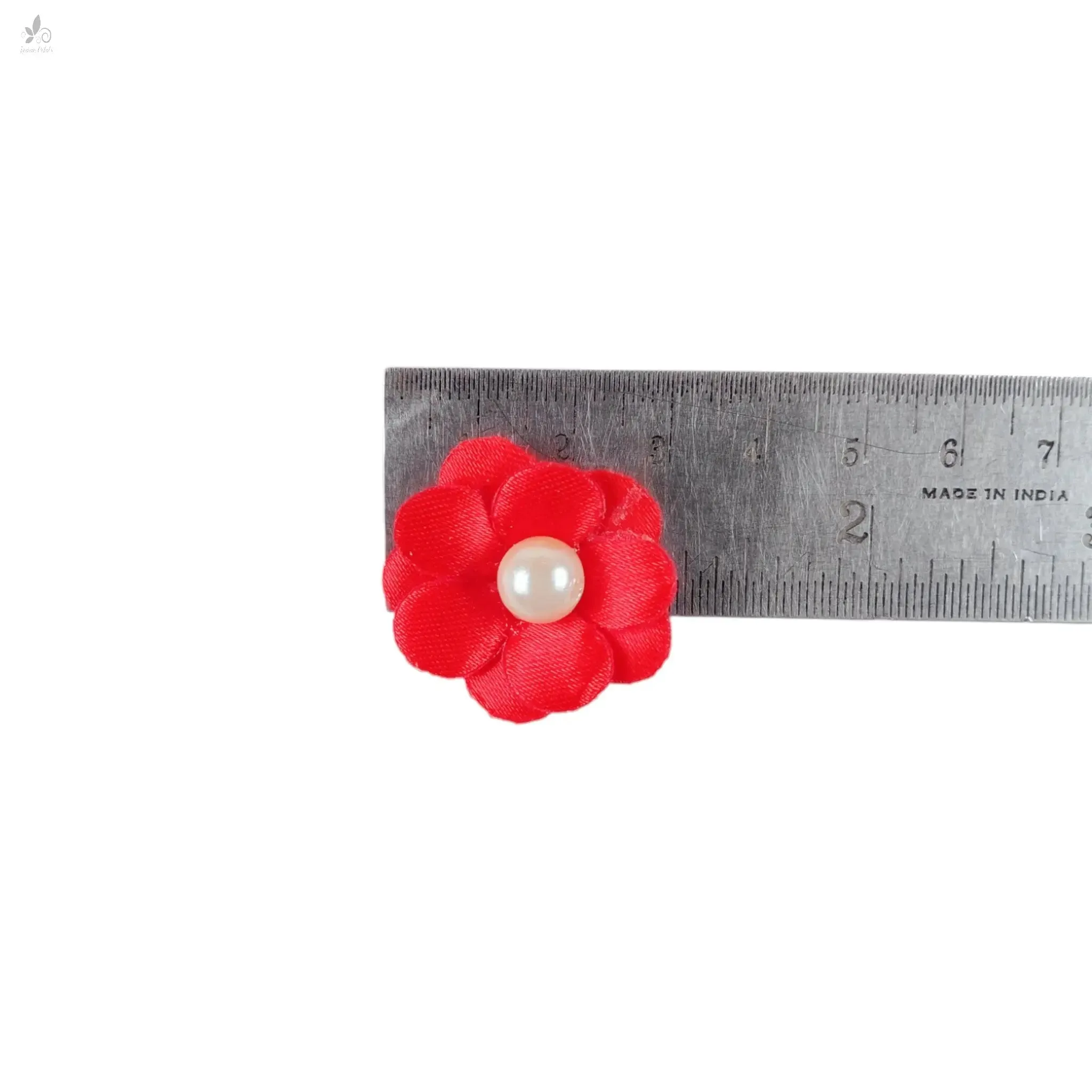 Decorative Moti Sain Fabric Flower for Trousseau Decoration Craft or Textile, 100 Pcs - Design 145