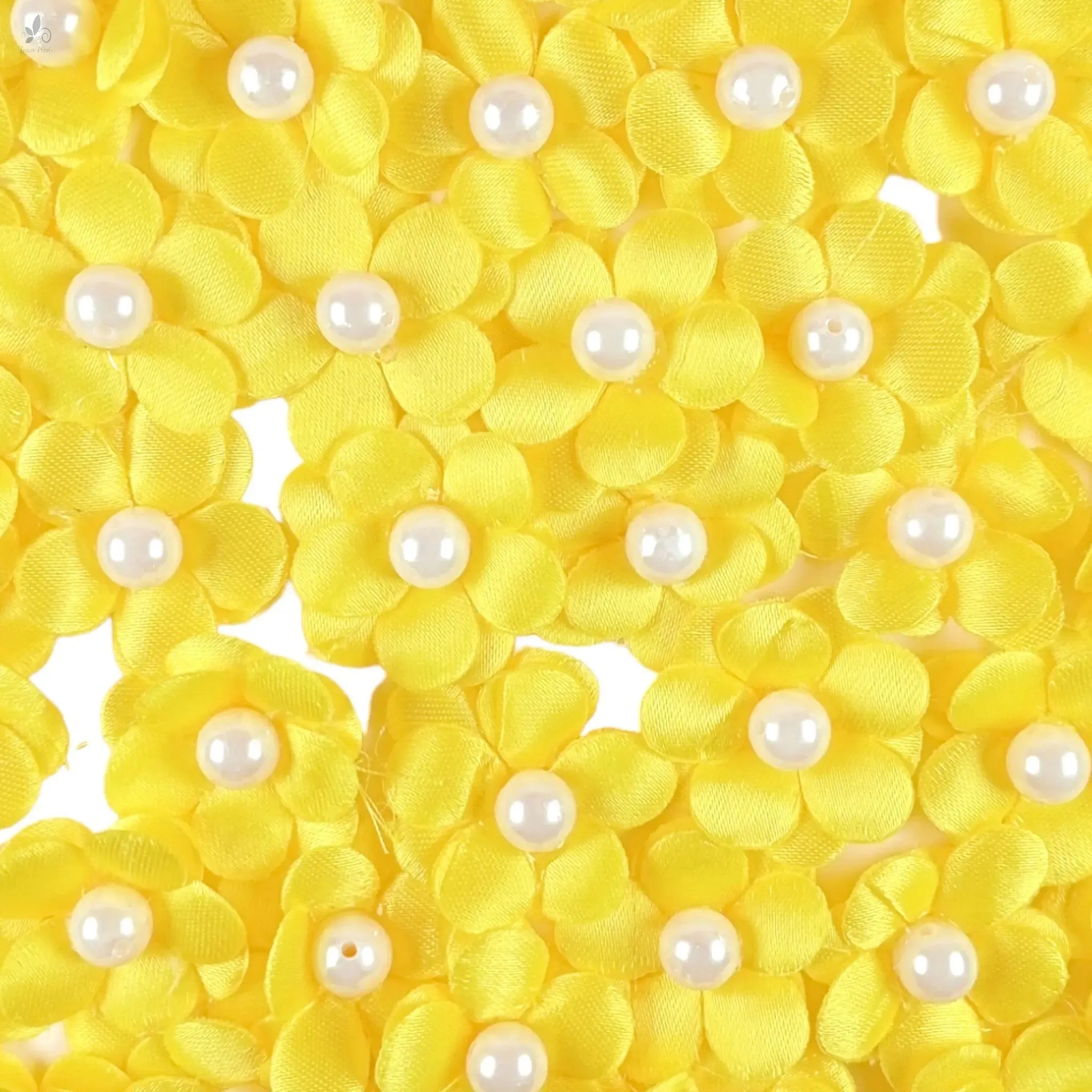 Decorative Moti Sain Fabric Flower for Trousseau Decoration Craft or Textile, 100 Pcs - Design 145