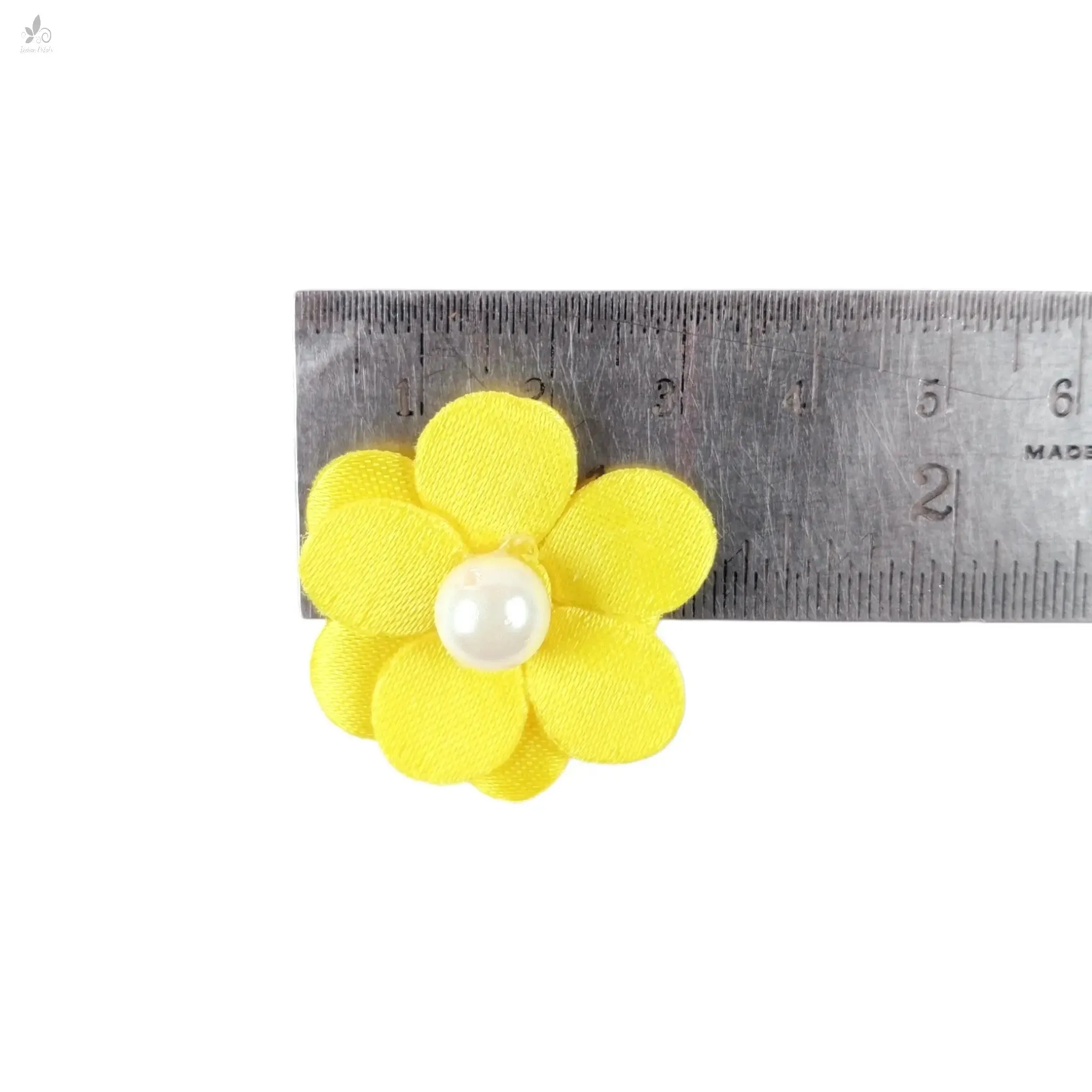 Decorative Moti Sain Fabric Flower for Trousseau Decoration Craft or Textile, 100 Pcs - Design 145