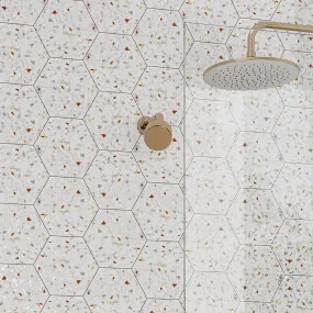 Desert Sand Terrazzo Hex Porcelain Tile