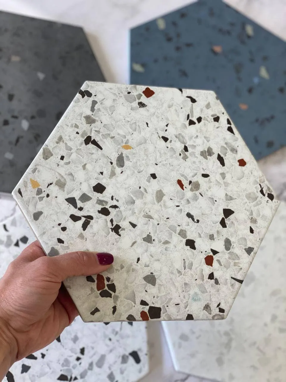 Desert Sand Terrazzo Hex Porcelain Tile