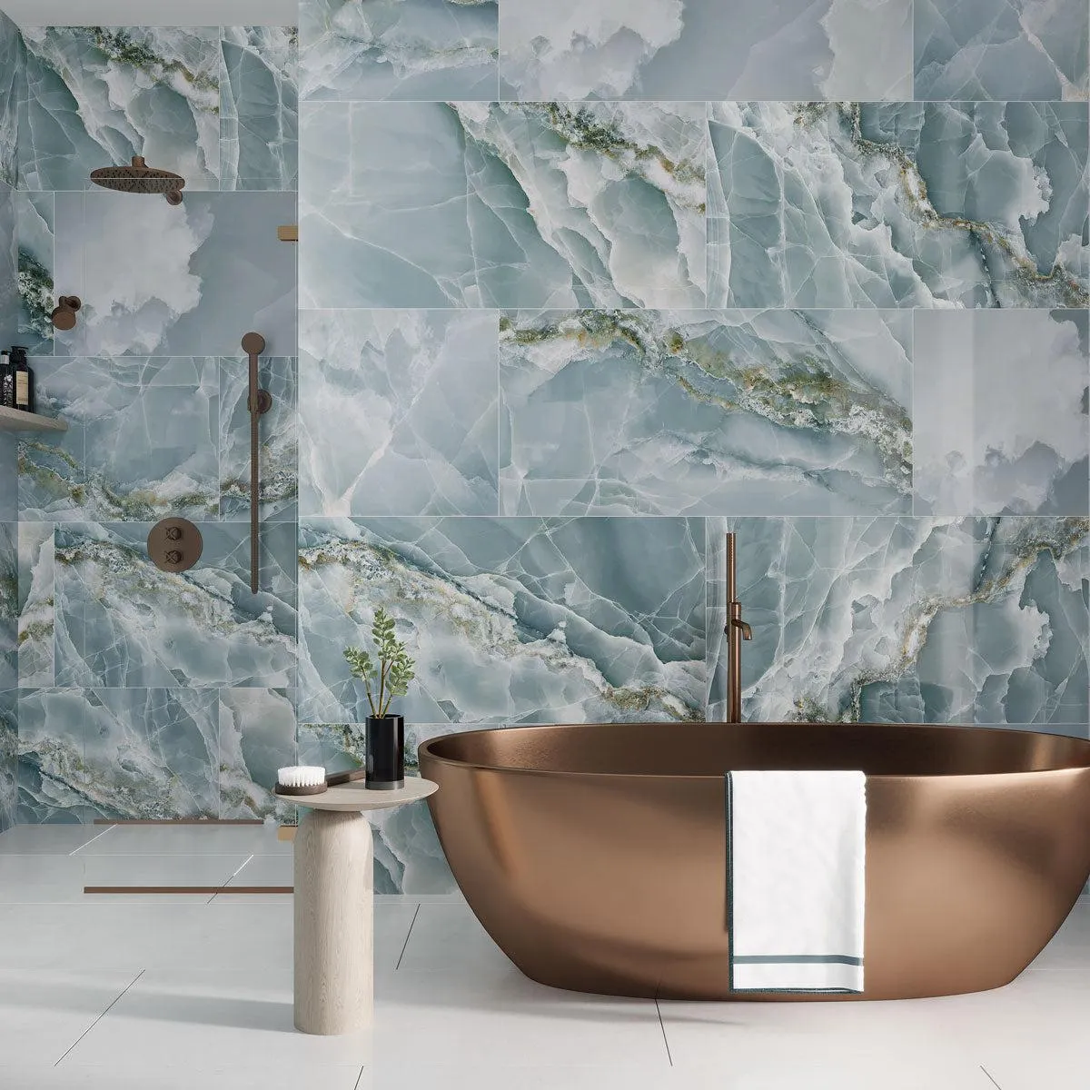 Emporio Green Onyx Large-Format Porcelain Tile 24x48