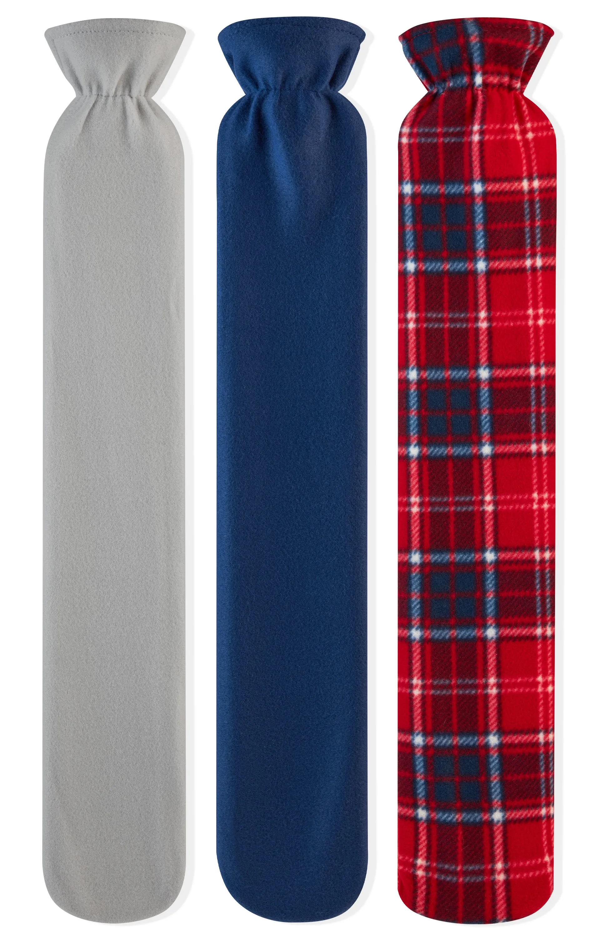 Extra Long Hot Water Bottle with Soft Fleece Cover - Random Selection