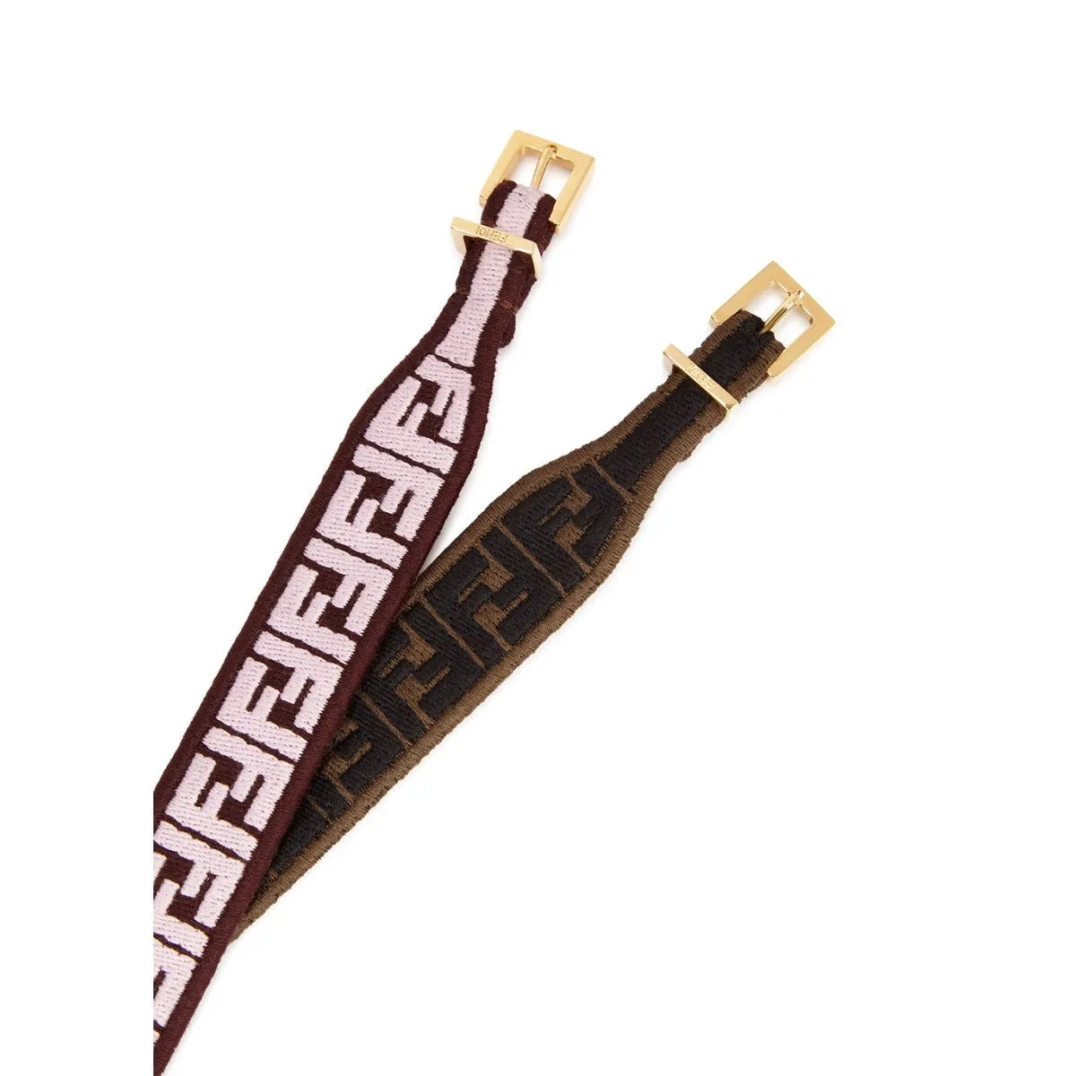 Fendi FF Embroidered Brown Lavender Kit Bracelet 8AH256