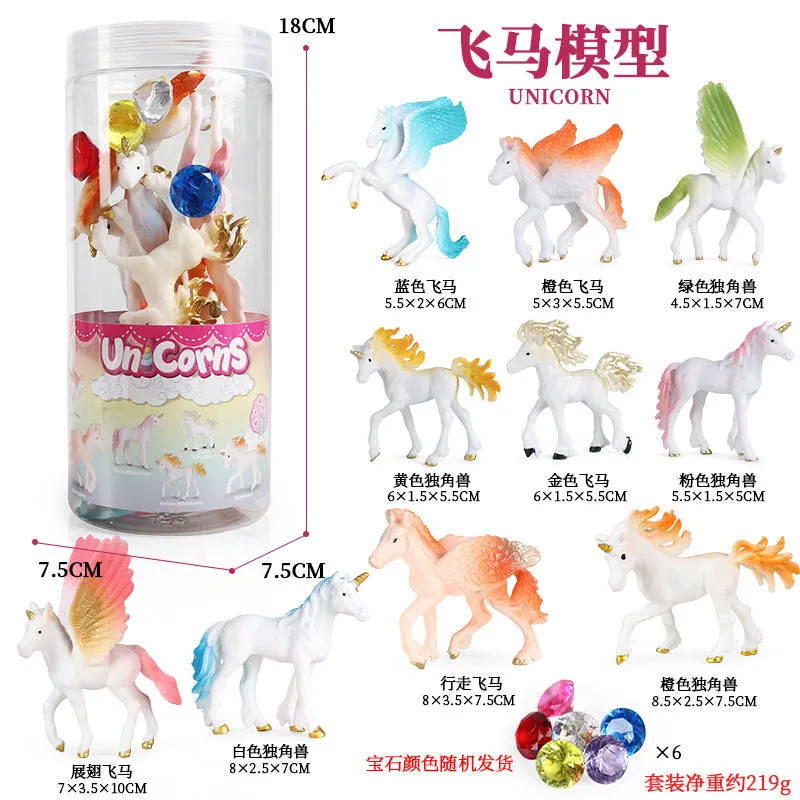 Fox model toy wild animal model set toy simulation solid fox plum deer children cake decorations