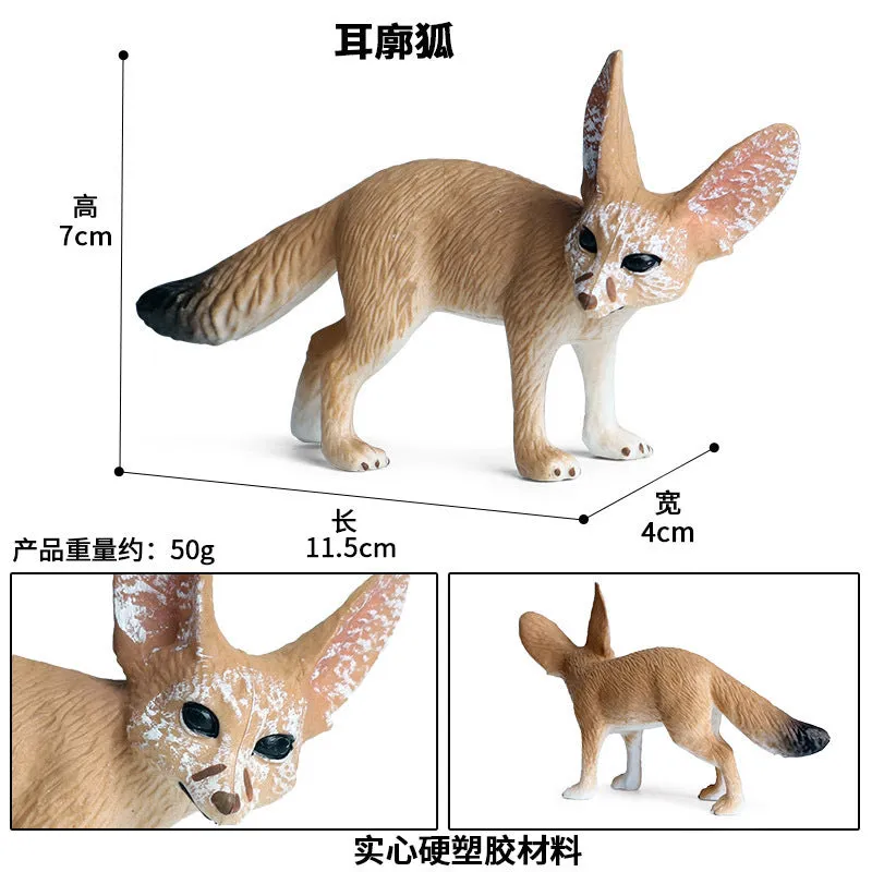 Fox model toy wild animal model set toy simulation solid fox plum deer children cake decorations