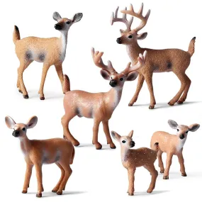 Fox model toy wild animal model set toy simulation solid fox plum deer children cake decorations