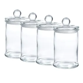 Glass Apothecary Jars Bathroom Storage Organizer Canisters (D3.5"XH7"