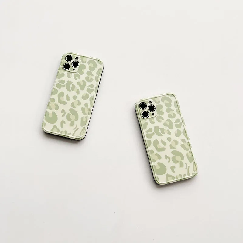 Green Leopard Print Silicone Protective Cover - Niche Style.