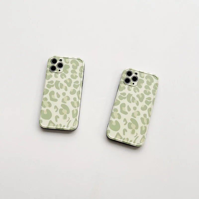 Green Leopard Print Silicone Protective Cover - Niche Style.