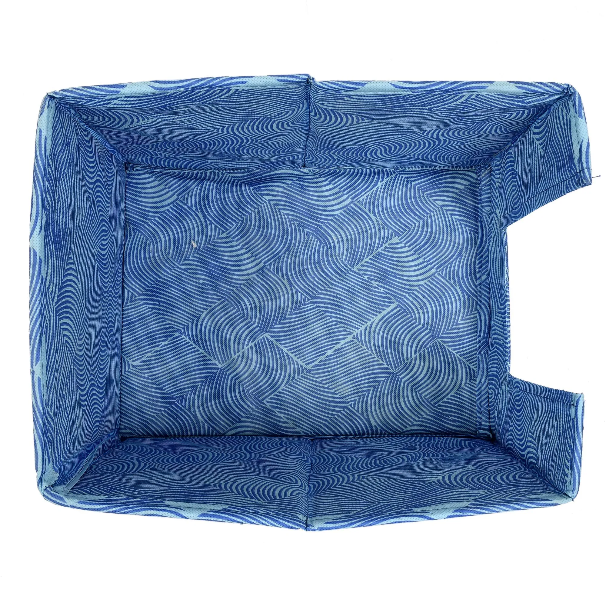 Heart Home Lehariya Printed Multiuses Non-Woven Closet Organizer With Handles (Blue) -HS43HEARTH26487