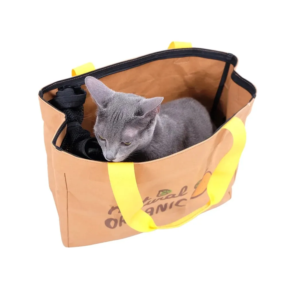Ibiyaya Kraft Pa-purrr Canvas Pet Carrier