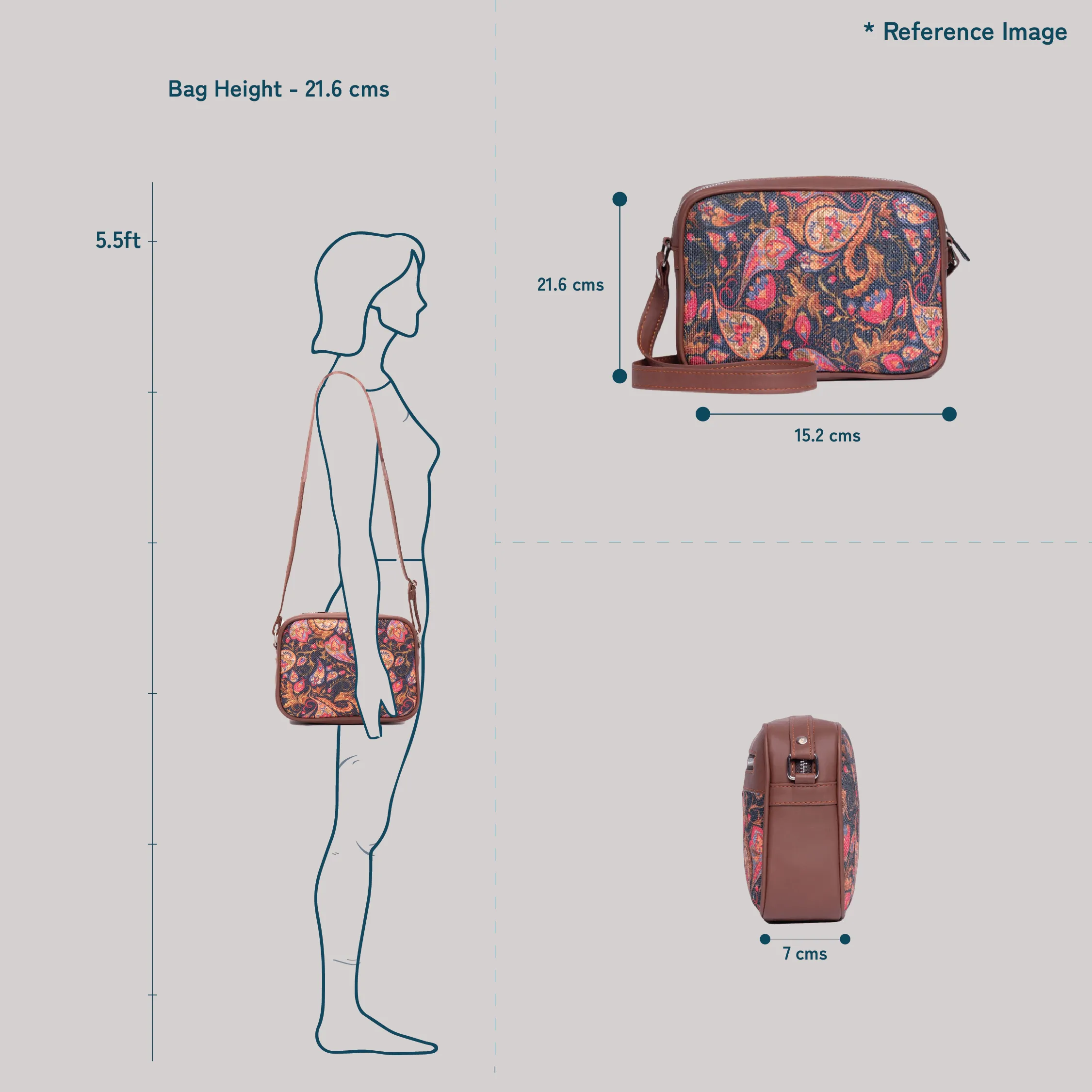Jaipur Fresco Blue Sling Bag