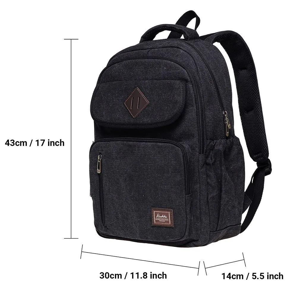 KAUKKO Casual Daypacks Multipurpose Backpacks, Outdoor Backpack, Travel Rucksack (17-BLACK)
