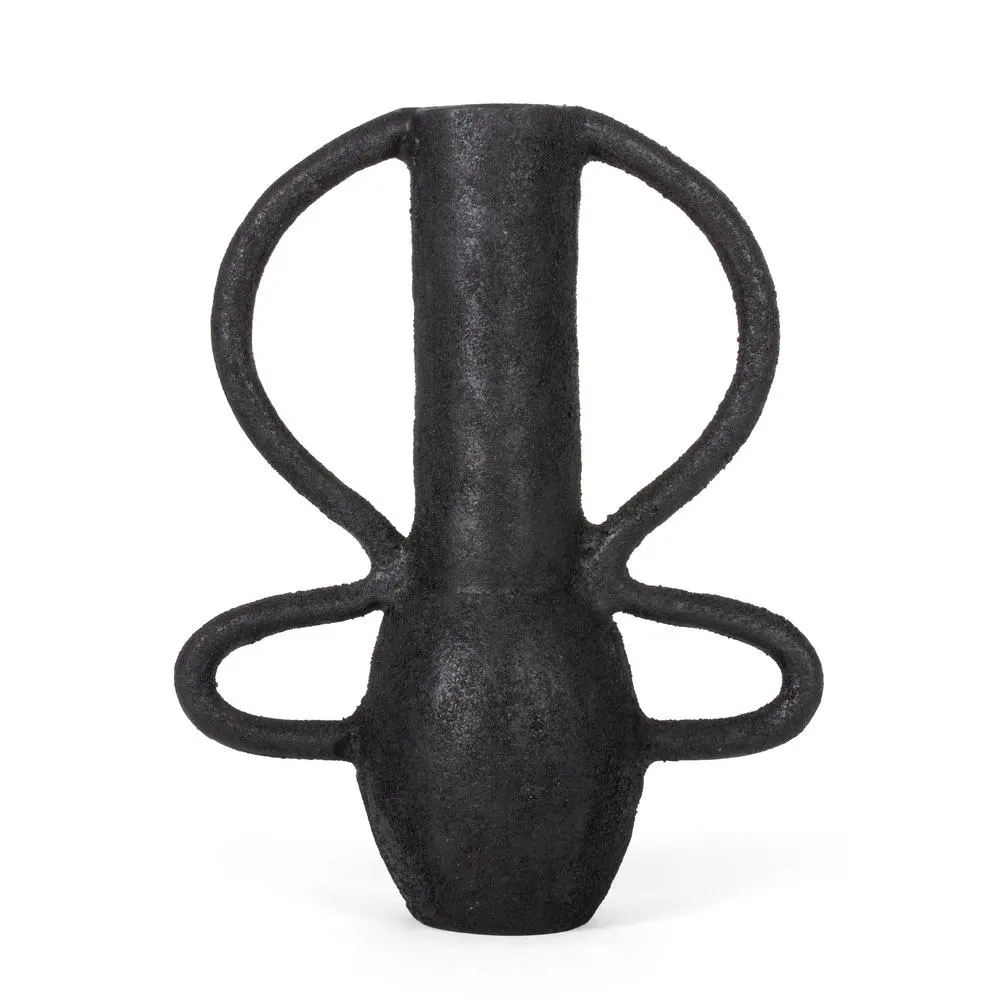 Kenton Black Decorative Metal Table Vase